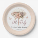 Search for floral baby shower plates Butterfly