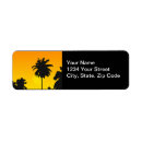 Search for palm tree wedding return address labels Sunset