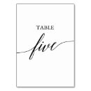 Search for 5 table cards Table number five