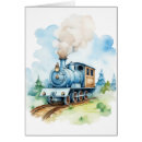 Search for kids train birthday cards Blue