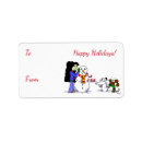 Search for dog snow return address labels Cartoon