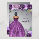 Search for purple and silver birthday invitations Gown