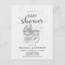 Search for carriage baby girl shower invitations Whimsical