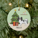 Search for papillon dog christmas tree decorations Cute