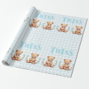 Search for twins wrapping paper Blue