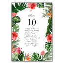 Search for tropical numbers table cards Palm leaves