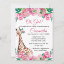 Search for pink giraffe baby shower invitations Floral