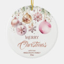 Search for rose christmas tree decorations Metallic