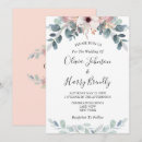Search for dusty blue and peach wedding invitations Eucalyptus