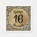 Search for leopard print napkins Black and gold