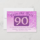 Search for 90th birthday save the dates Glitter