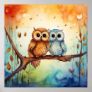 Search for whimsical owl posters Watercolor