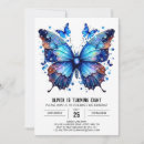 Search for blue butterfly birthday invitations Boy