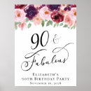 Search for 90th birthday supplies party posters 90 and fabulous
