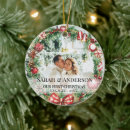 Search for our first engaged christmas tree decorations Two engagement pictures
