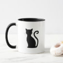 Search for black cat silhouettes mugs Black and white