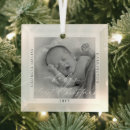 Search for first name for babys christmas tree decorations Baby photo