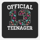 Search for 13th square stickers Birthday