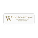 Search for elegant gold monogram return address labels Initial