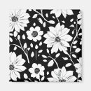 Search for white floral pattern magnets Black and white