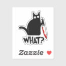 Search for scary cat stickers Black