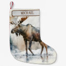 Search for moose christmas stockings Watercolor