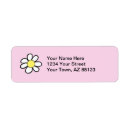 Search for pink daisy return address labels White