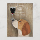 Search for dog postcards Dog with wine