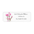 Search for magnolia blossoms return address labels Watercolor