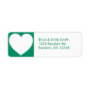 Search for green heart return address labels White