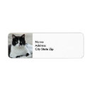 Search for black and white cat return address labels Tuxedo