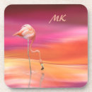 Search for pink flamingo coasters Monogrammed