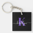 Search for purple key rings Script typography