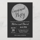 Search for silver engagement party invitations Glitter