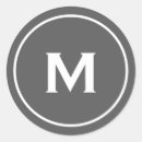 Search for monogram monogrammed initial letter stickers Grey