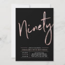 Search for rose gold 90th birthday invitations Typography