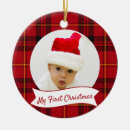 Search for plaid christmas tree decorations Baby's first christmas