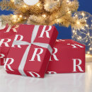 Search for monogram christmas wrapping paper Red