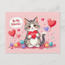 Search for my cat is my valentine postcards Cartoon