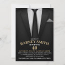 Search for suit and tie birthday invitations Black