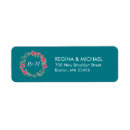 Search for teal floral return address labels Vintage