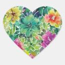 Search for flower pattern heart stickers Watercolor flowers