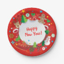 Search for happy new year paper plates Reindeer