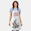 Search for cardinal bird aprons Merry christmas