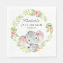 Search for girl elephant baby shower napkins Jungle