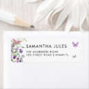 Search for butterflies return address labels Bridal shower
