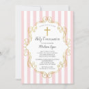 Search for pink and gold first communion invitations Cross