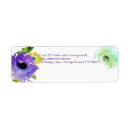 Search for purple and aqua return address labels Watercolor