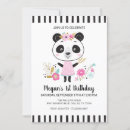 Search for pink panda invitations Black and white