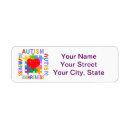 Search for autism awareness return address labels Heart